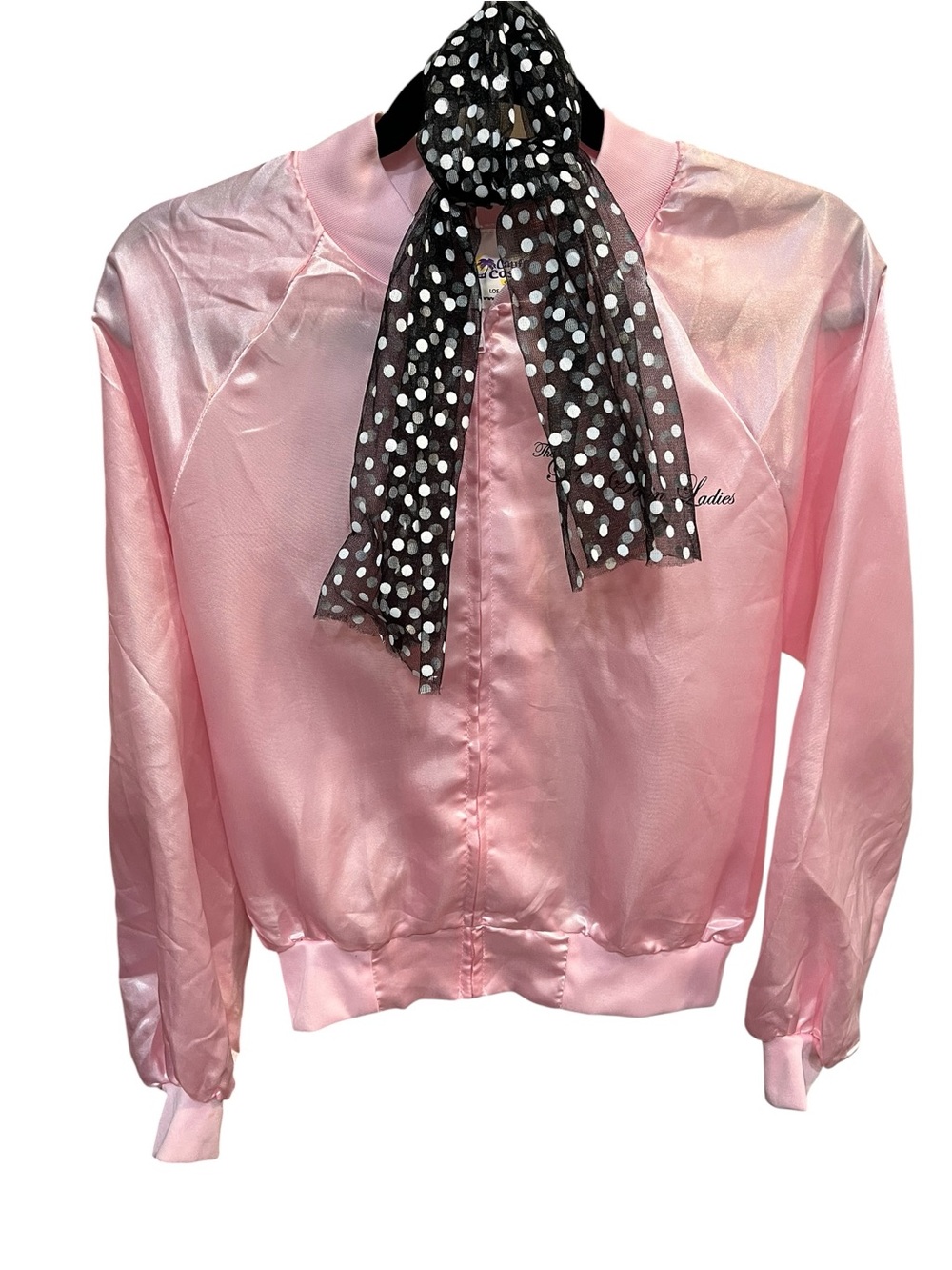 Woman’s 1950s Costume “The Pink Satin Ladies” Bomber Jack w/Scarf - Medium